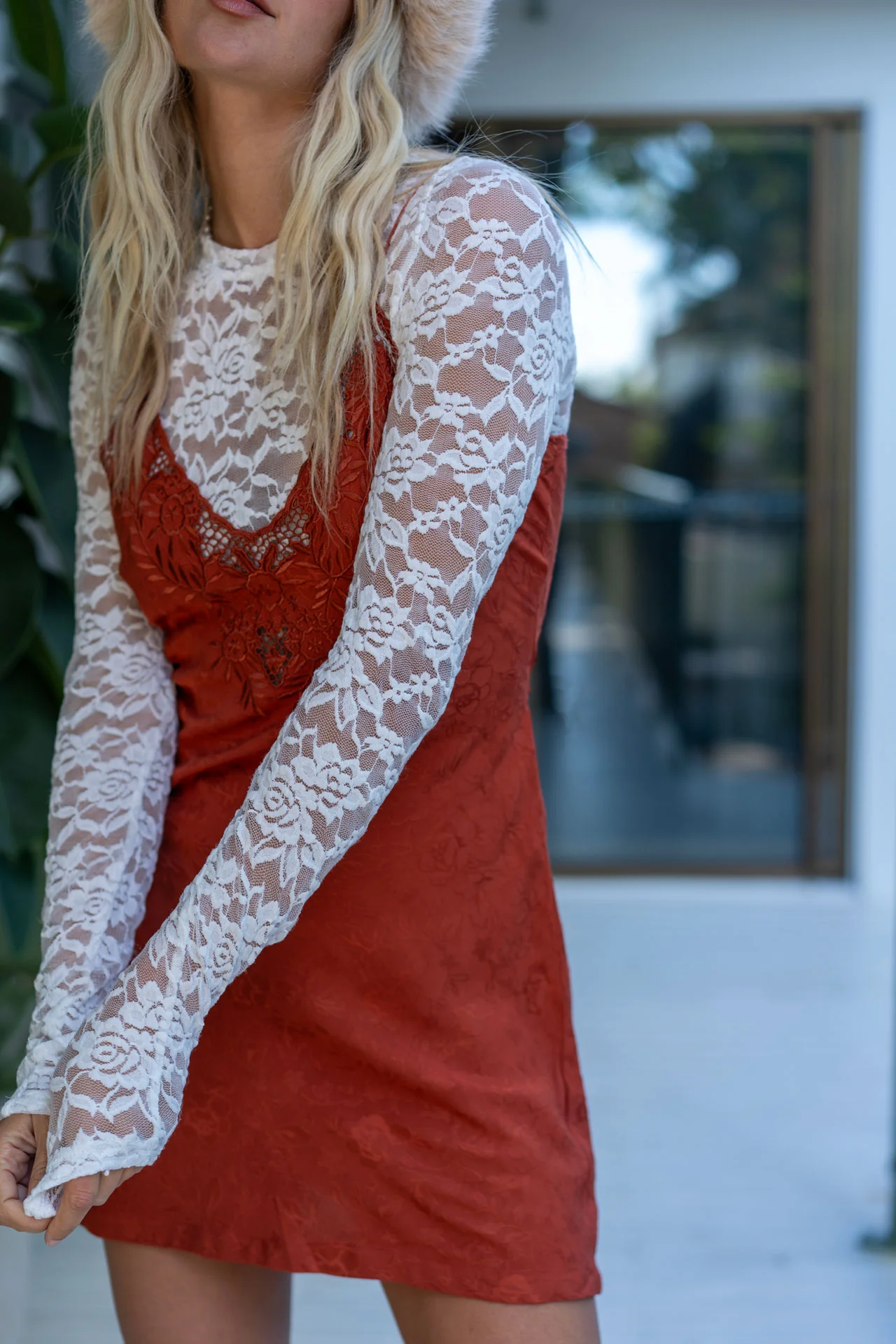 Bella Mini Dress - Merlot - Image 6