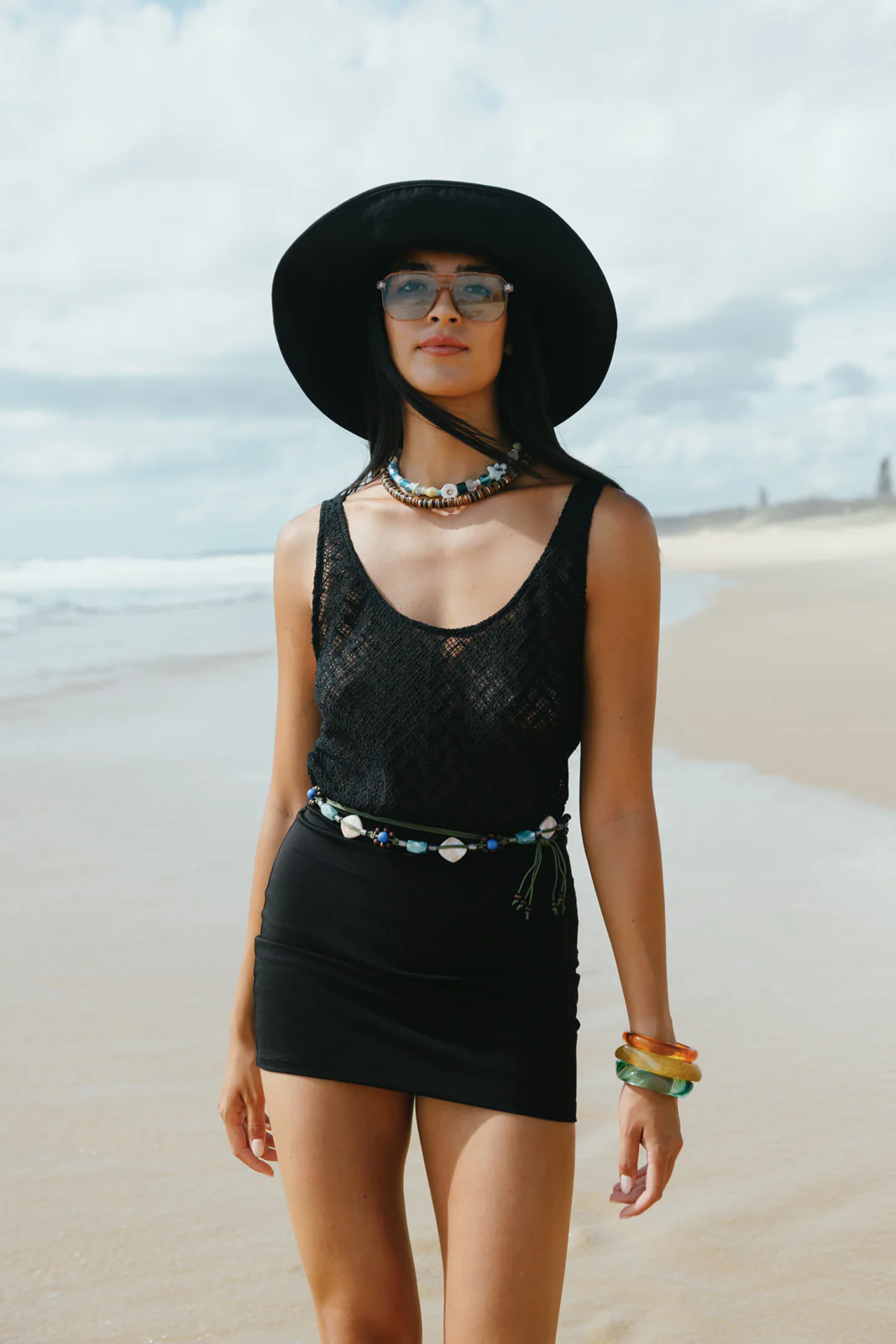 Black Mesh Mini Dress - Image 10