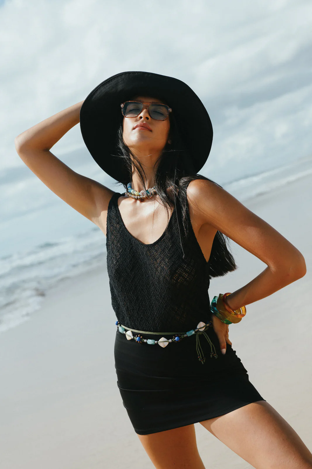 Black Mesh Mini Dress - Image 7