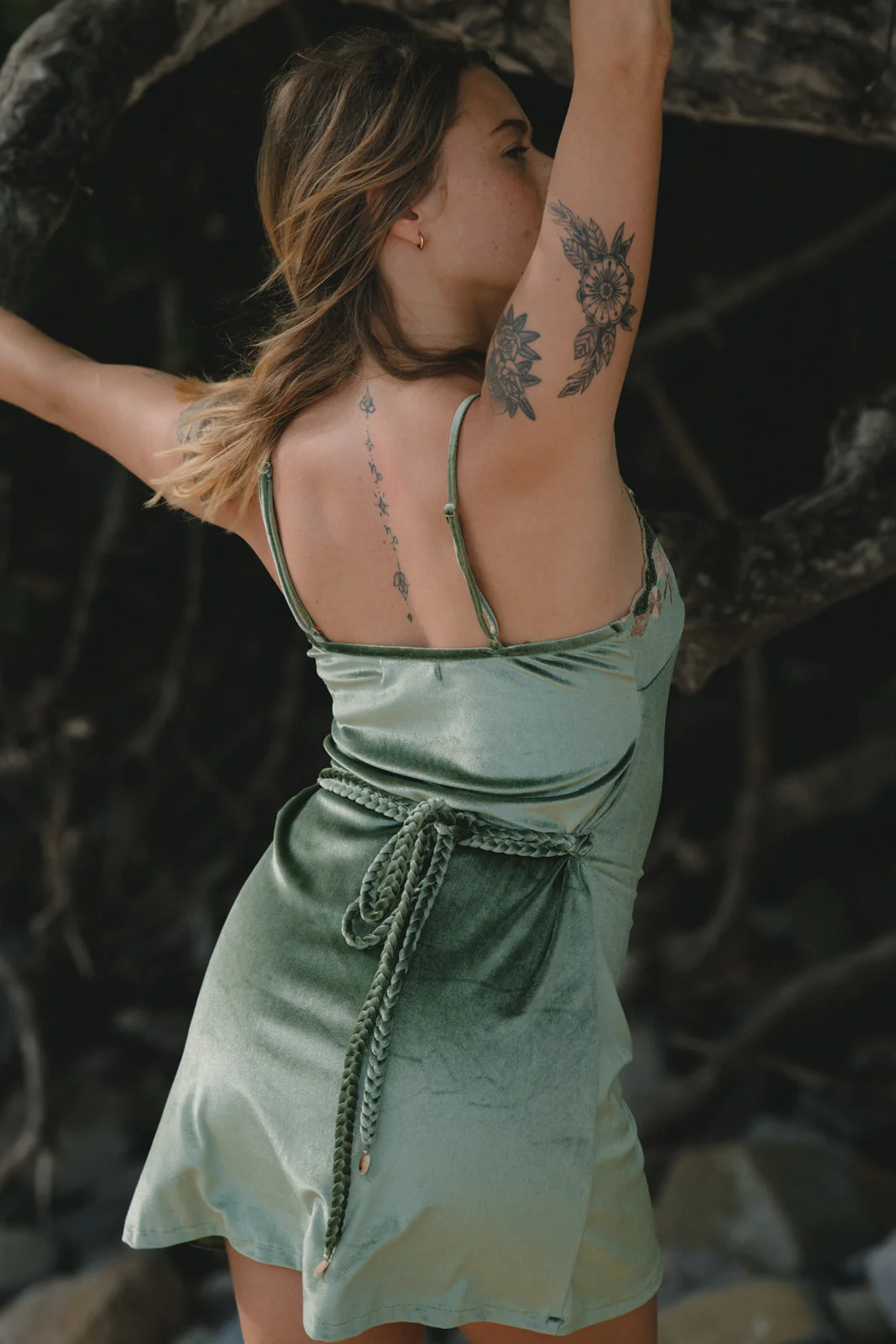 Hendrix Mini Dress - Moss - Image 3