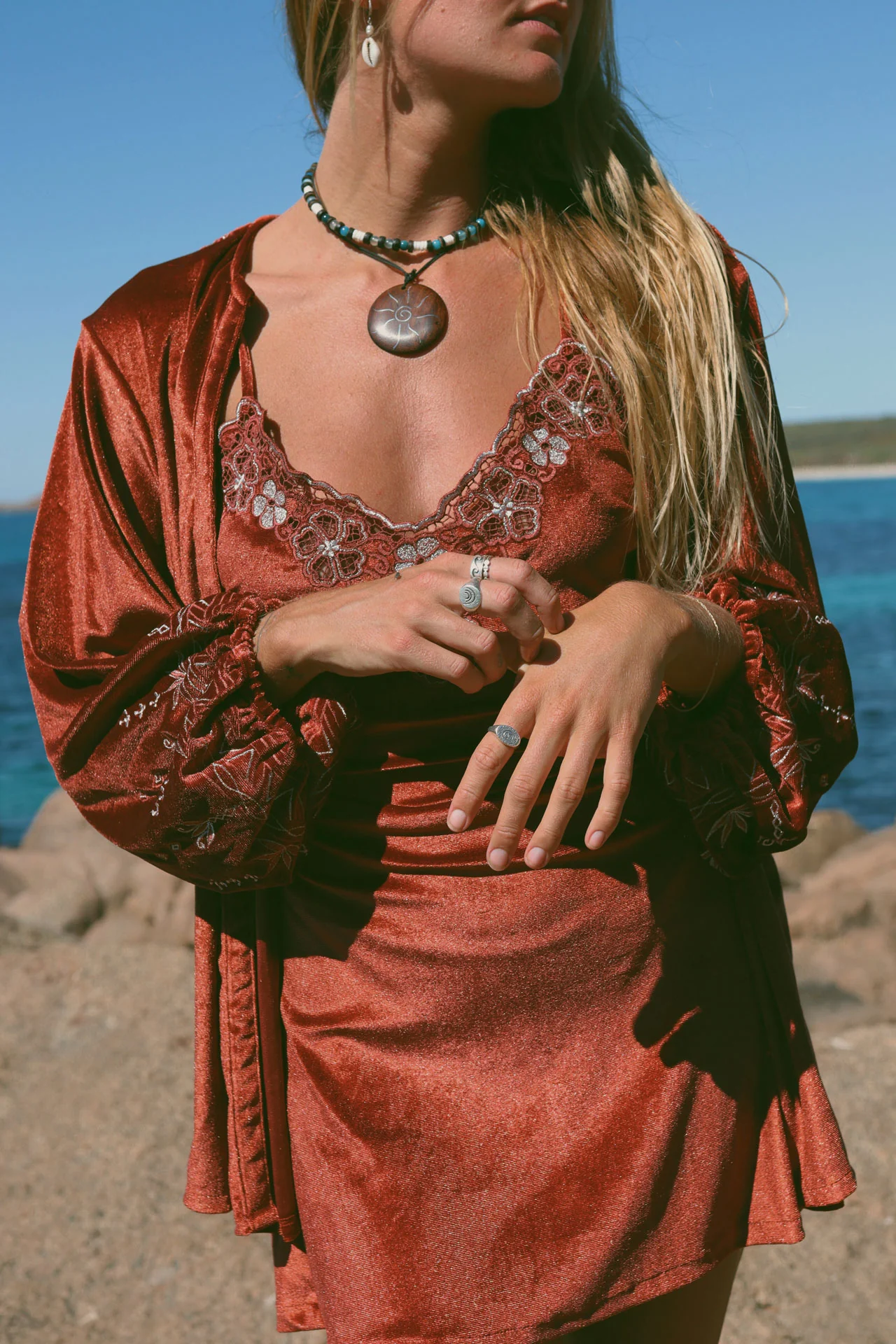 Hendrix Mini Dress - Rust - Image 5