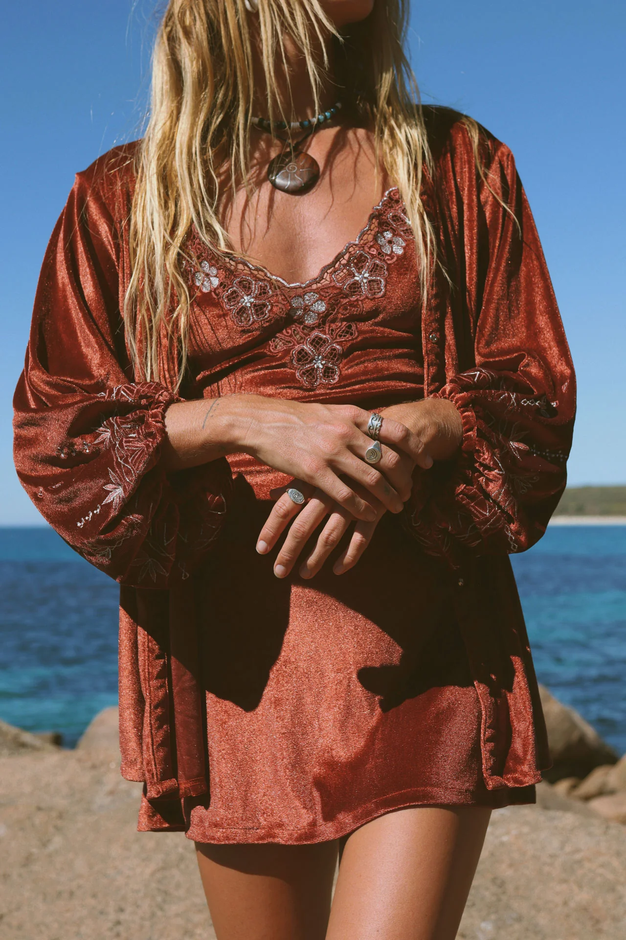 Hendrix Mini Dress - Rust - Image 6